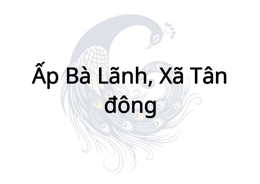 Ấp bà lãnh, xã Tân đông