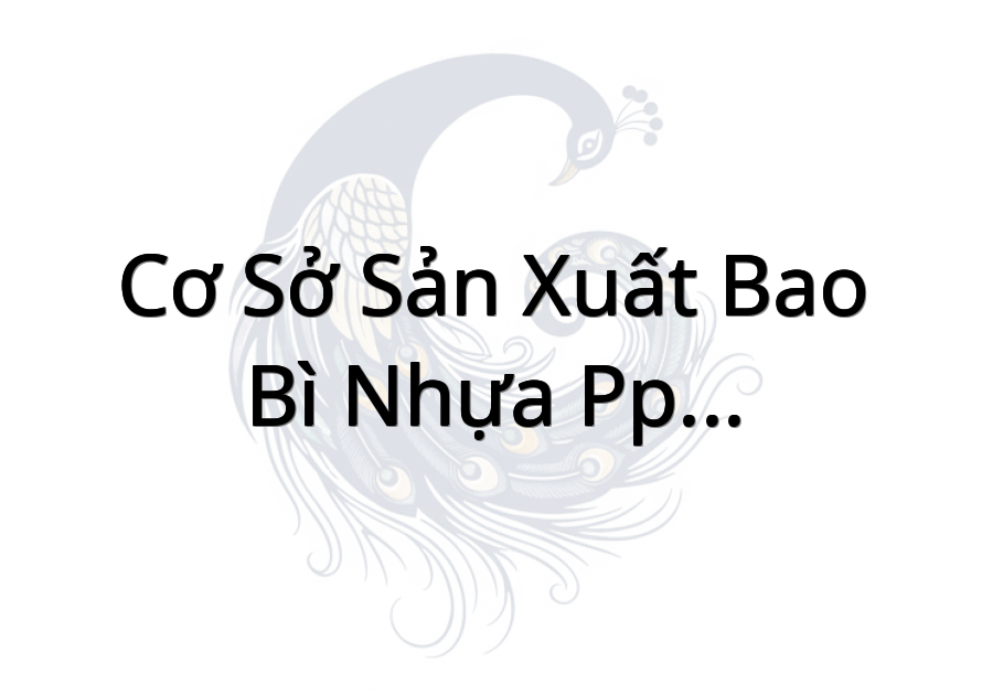Cơ Sở Sản Xuất Bao Bì Nhựa Pp - Pe Bình Trọng