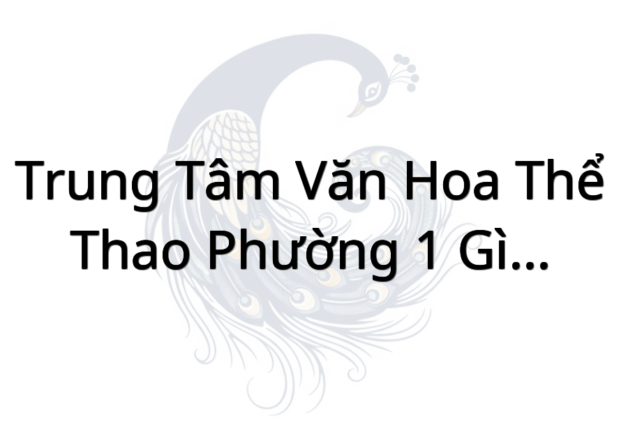 Trung tâm văn hoa thể thao phường 1 gì công