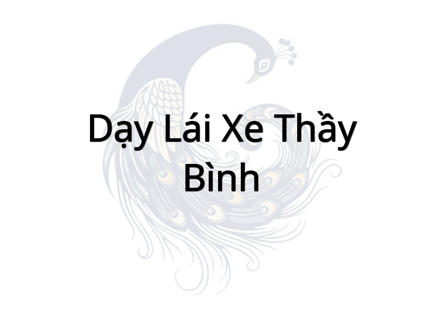 Dạy Lái Xe Thầy Bình